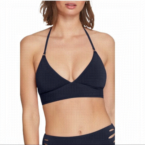 Robin PICCONE Gigi Triangle Swim Top navy NWOT - Picture 1 of 6